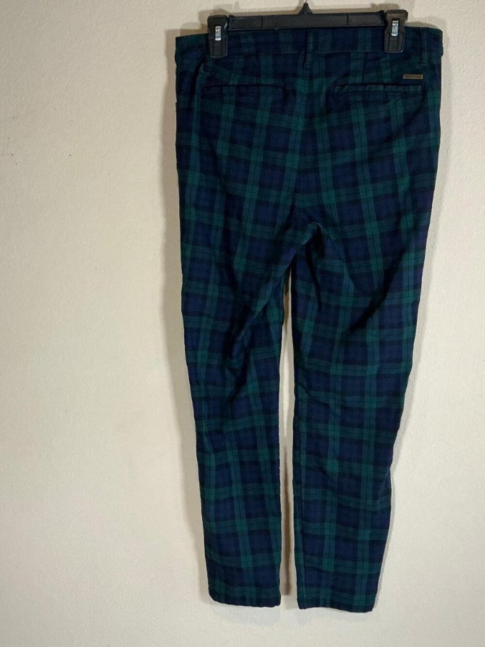 Tommy Hilfiger Women's Multi-Colored Trousers, Size 10, Navy Blue and Green